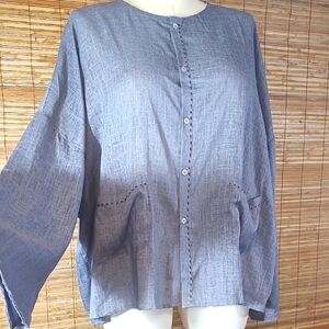 Linen Blend Summer Shirt Coat